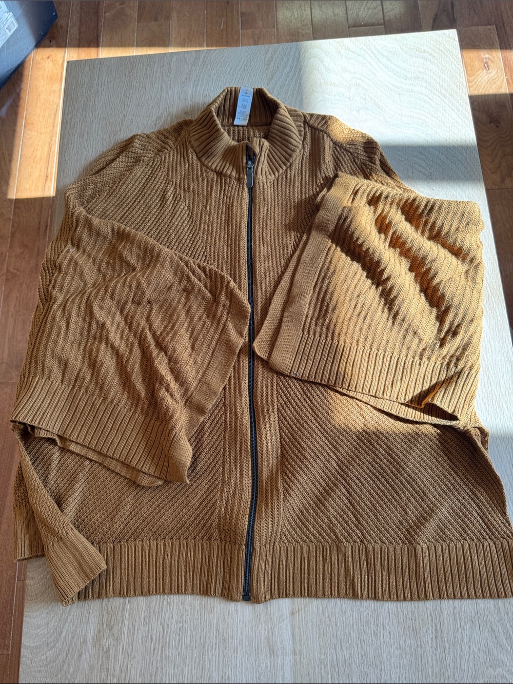 lululemon athletica Women’s Zip-Up Ribbed Sweater Jacket - Caramel